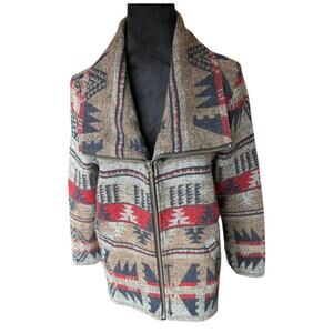 NTCO Nomadic Traders Southwestern Wool Blend Jacket - Aztec Print S